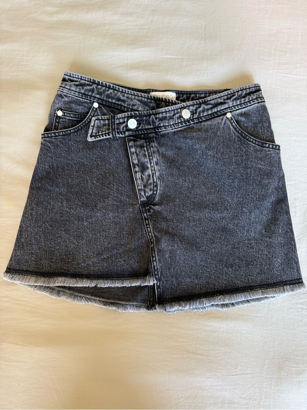 Pilcro Washed Black Denim Mini Skirt
